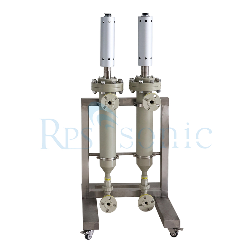 Customized Ultrasonic Homogenizer System 2-in-1 PP Reactor with Flow Cell for Strong Acid Reaction