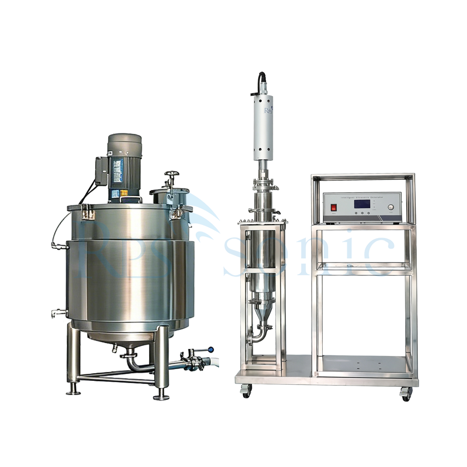 100L SS316 Tank Ultrasonic Homogenizer Pilot-plant Test Machine with Flow Cell for Herbal Powder Extraction