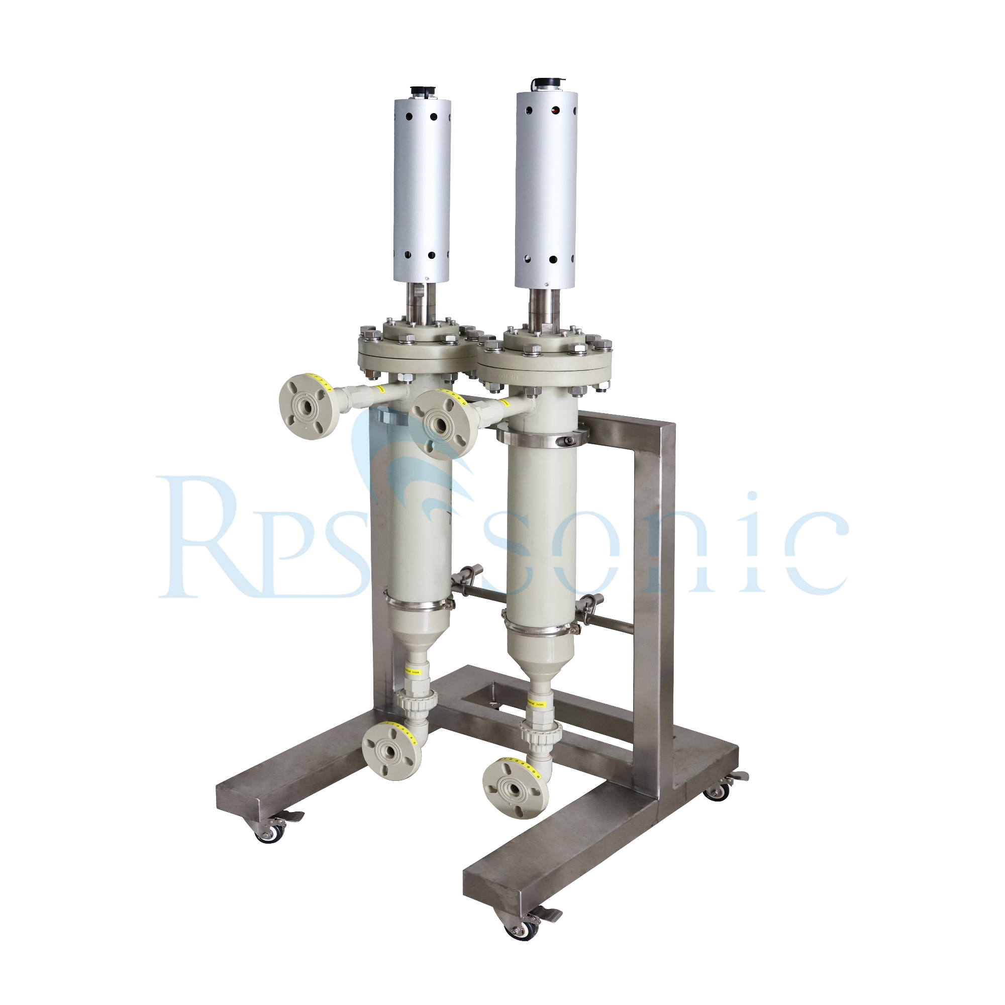 Customized Ultrasonic Homogenizer System 2-in-1 PP Reactor with Flow Cell for Strong Acid Reaction