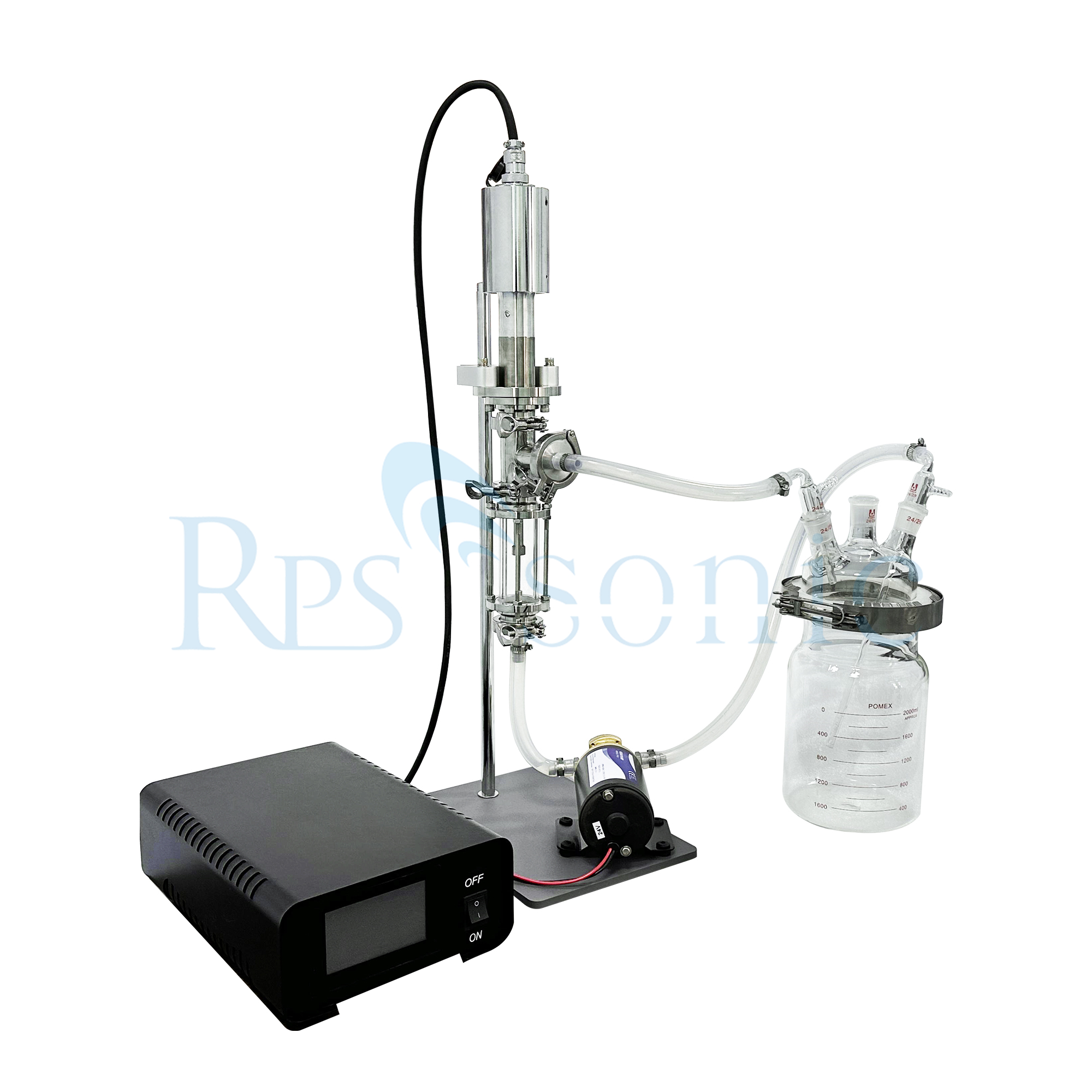 Laboratory Ultrasonic Cell Disruptor 2L glass tank Homogenizer Mixing Equipment with flow cell
