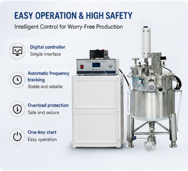 30L Industrial Ultrasonic Homogenizer Dispersion System for Nanoparticles